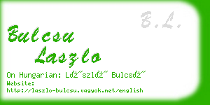 bulcsu laszlo business card